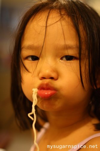 Zaria having CNY eve dinner
